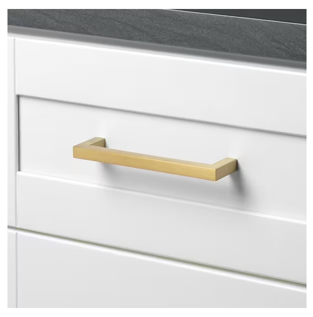 *10-PACK* GlideRite 5 in. Satin Gold Solid Slim Square Cabinet Bar Drawer Pulls