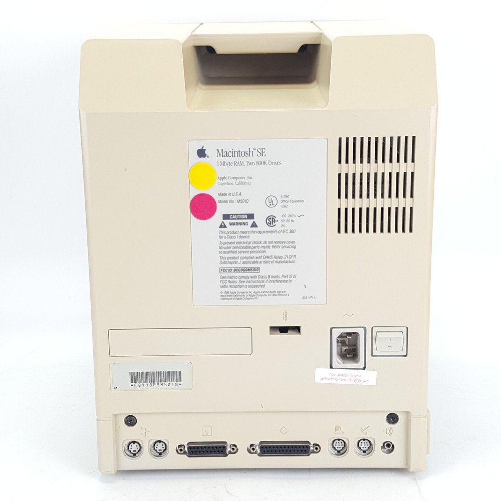 Apple, Macintosh SE M5010 computer with Keyboard, Grapler 9 Pin & Bag