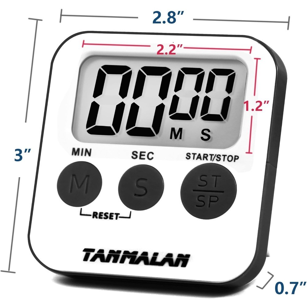 Kitchen Timer with Loud Alarm Large Display Big Button Count Down Up for Cooking