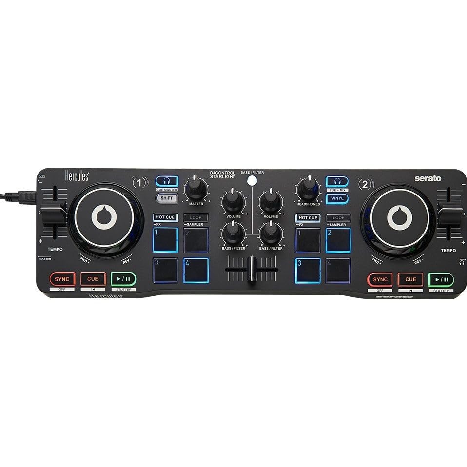 Hercules DJ Starter Kit | Starlight USB DJ Controller with Serato DJ Lite
