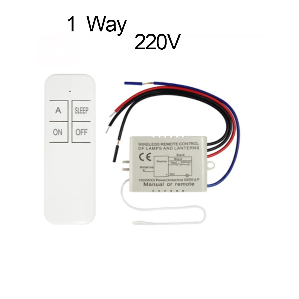 Wireless Remote Control Light Switch 220V Receiver Transmitter ON/OFF Digital 1/