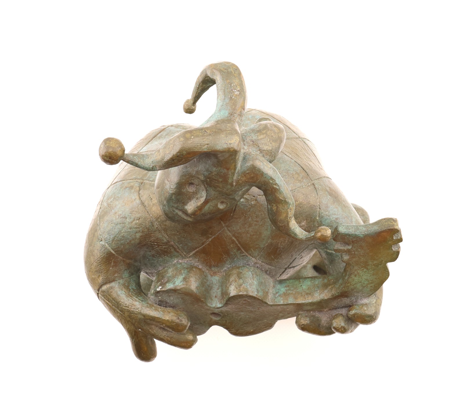 Lino Chavez Bronze Jester Harlequin Guitar Sculpture MCM