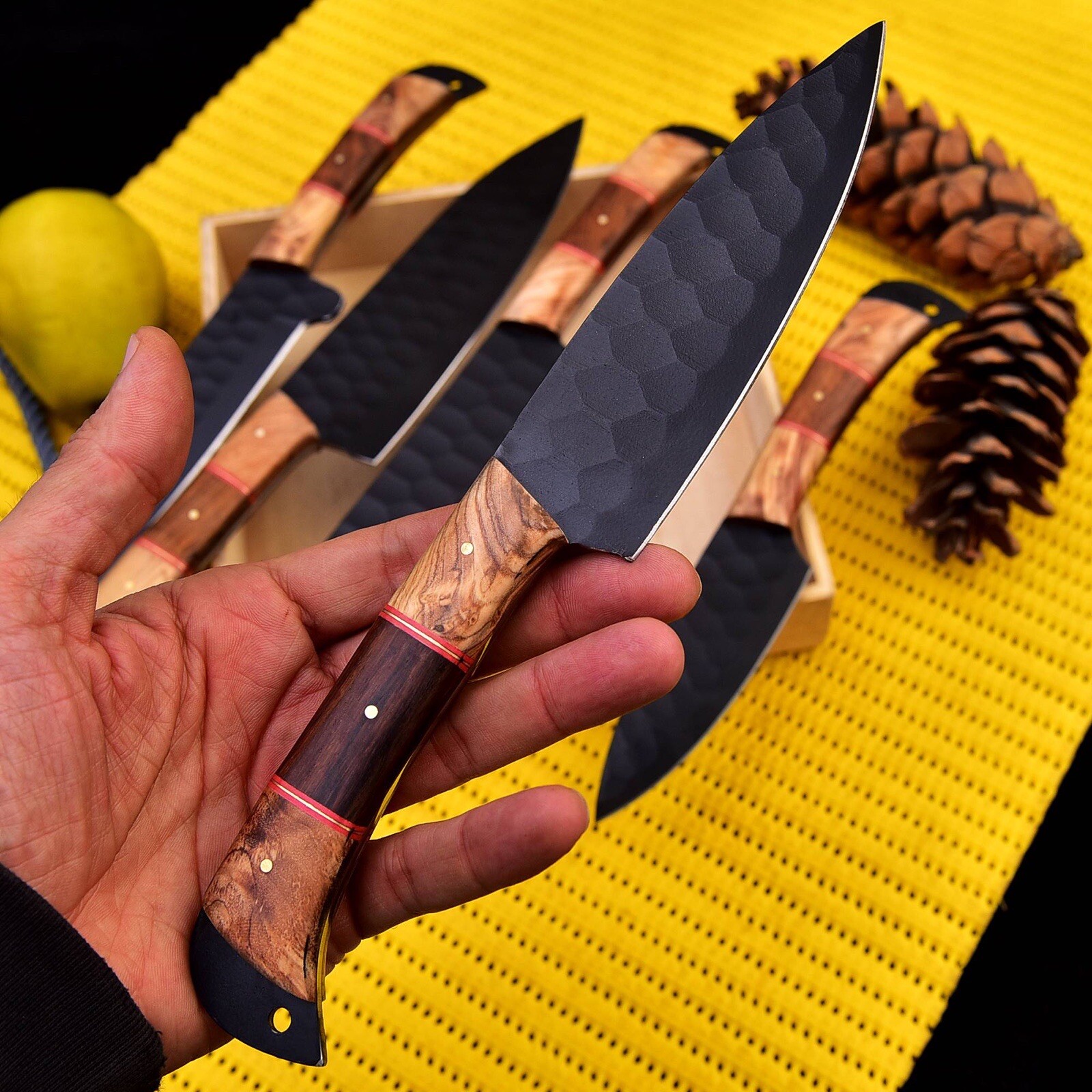CUSTOM HANDMADE FORGED CARBON STEEL CHEF KNIFE KITCHEN KNIVES CHEF SET X158