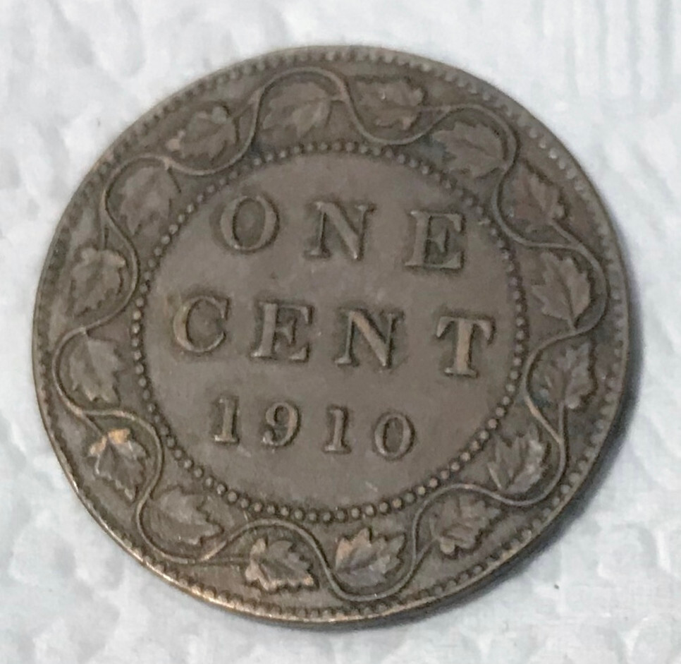 1910 Canada One Cent Coin VF