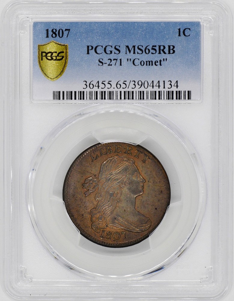 1807 DRAPED BUST 1C PCGS MS 65 RB