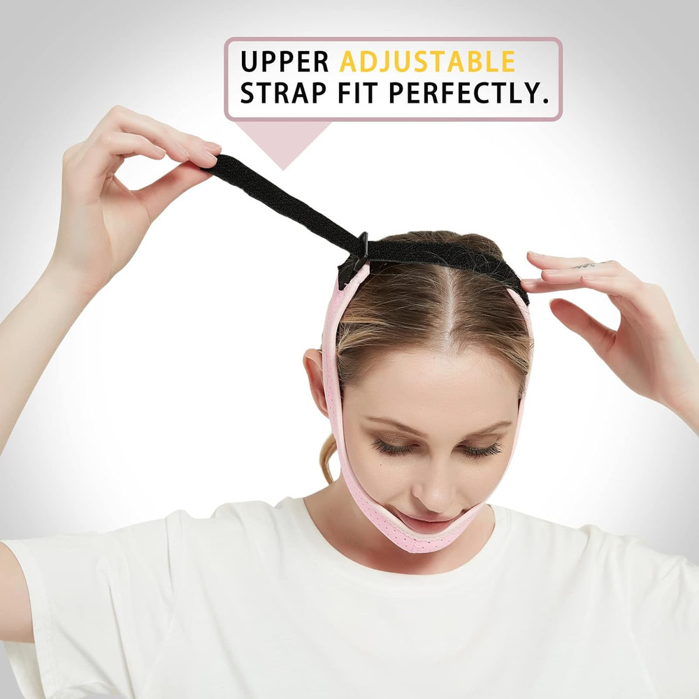 Double Adjustable Chin Strap for CPAP Users, Breathable and Comfortable Chin Str