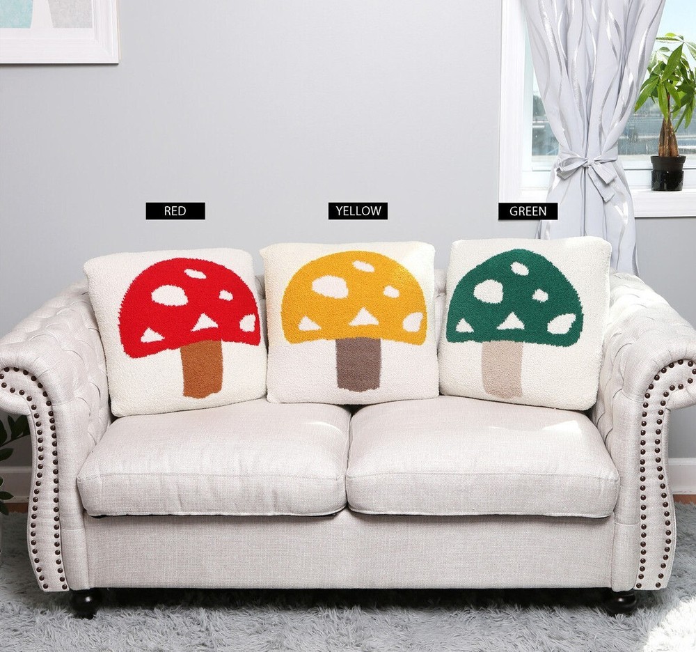 ComfyLuxe Mushroom Pattern Cushion Cover