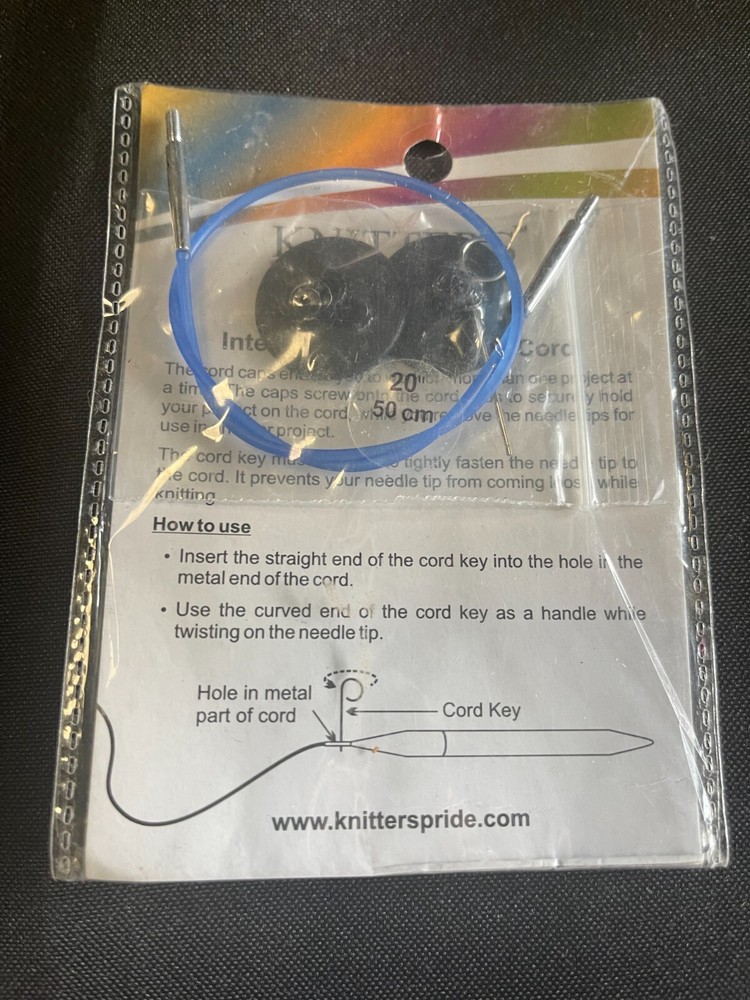 Knitter's Pride-Interchangeable Cords 11" (20" w/tips)-Blue, KP800502