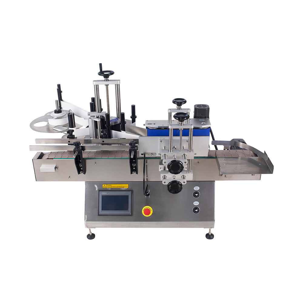 110V Tabletop Automatic Round Bottle Labeling Sticker Machine Self Adhesive Can