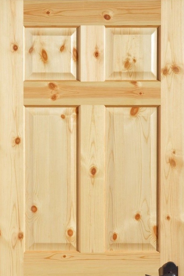Knotty Pine 6 Panel Interior Door, Slab or Prehung. MANY SIZES.