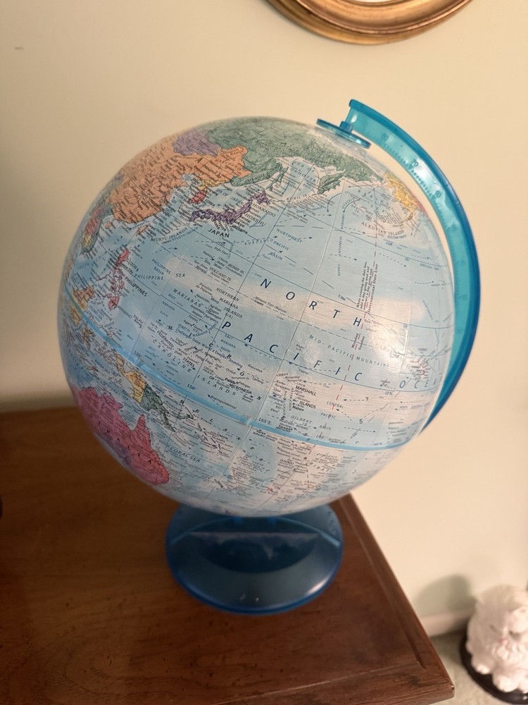 GLOBEMASTER 12 Inch Diameter  Globe Blue Stand Replogle Made in USA