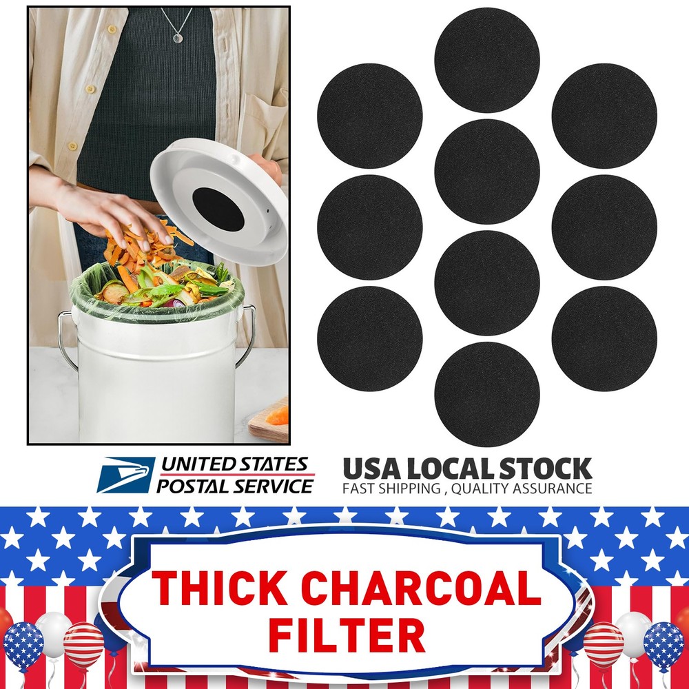 Extra Thick 0.4" x 6.7" Charcoal Filters For Kitchen Countertop Compost Bins