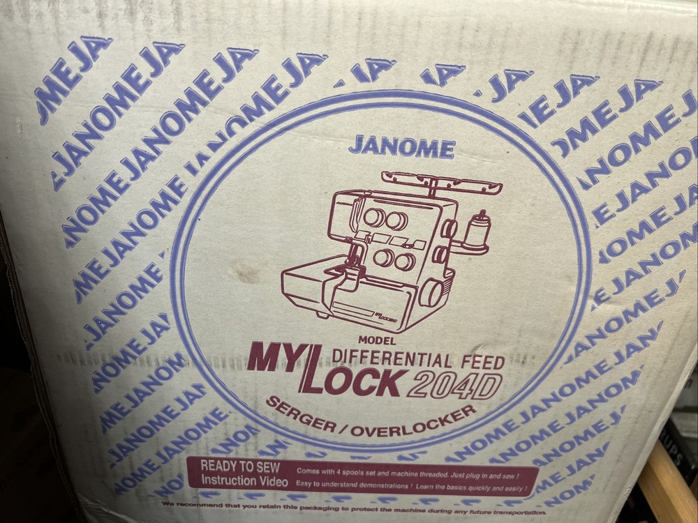 Janome MyLock 204D Serger Sewing Machine 4 Thread Overlock Tested Works