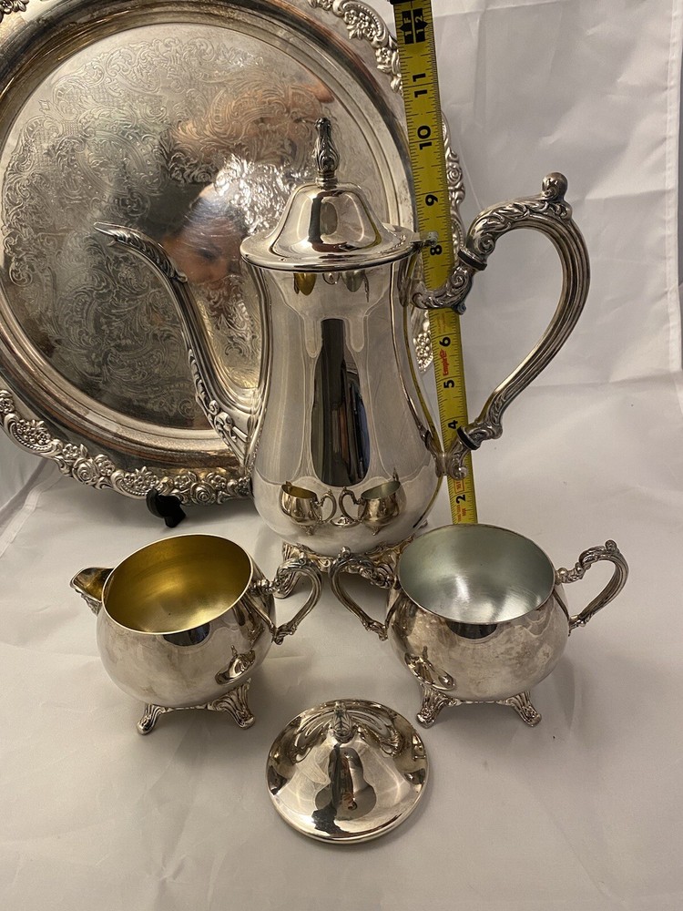 Vintage Oneida Silver Plated Du Maurier 4 Piece Coffee Set