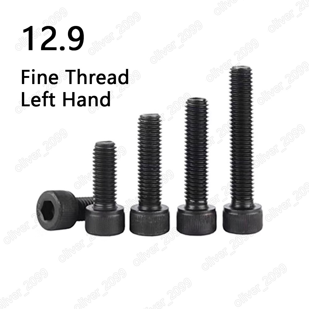 Fine Thread Left Hand Black 12.9 Steel Hex Socket Bolt Cap Head Screws M10-M20
