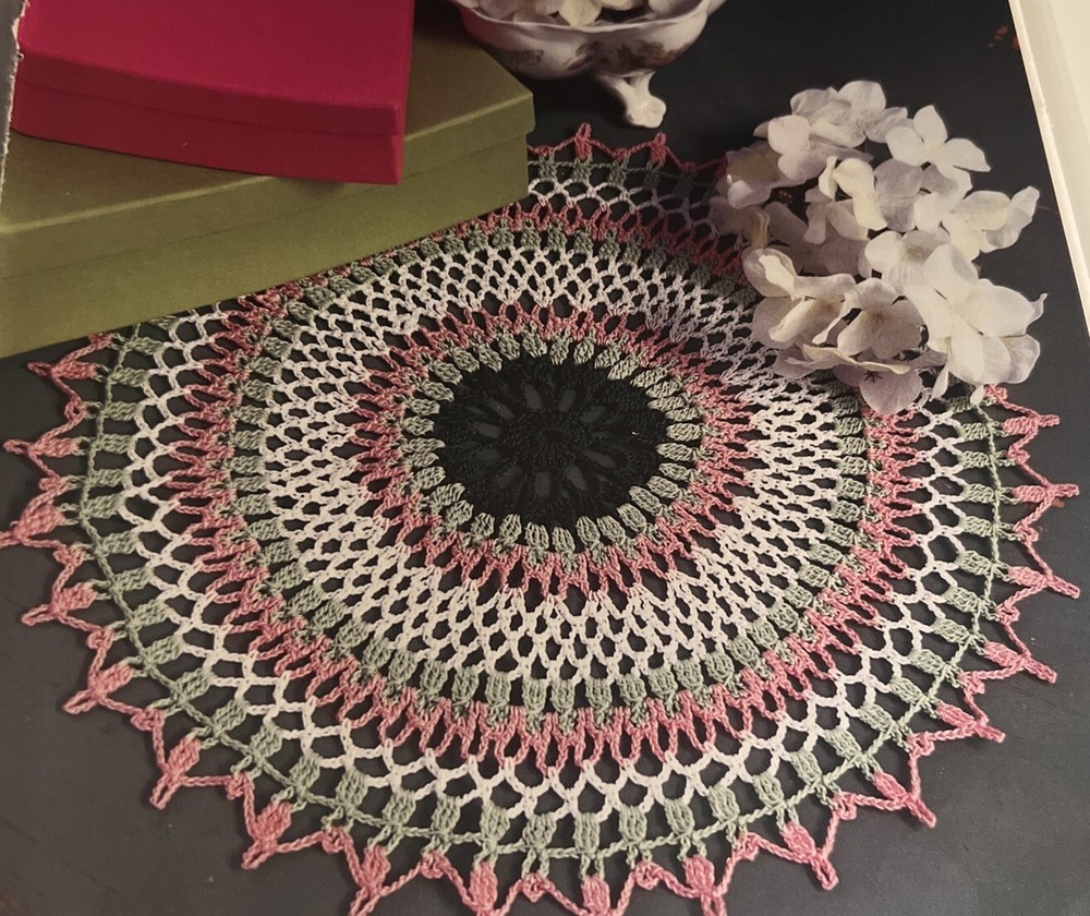 CROCHET ~ “A Touch If Spring Doily” ~ PATTERN ~