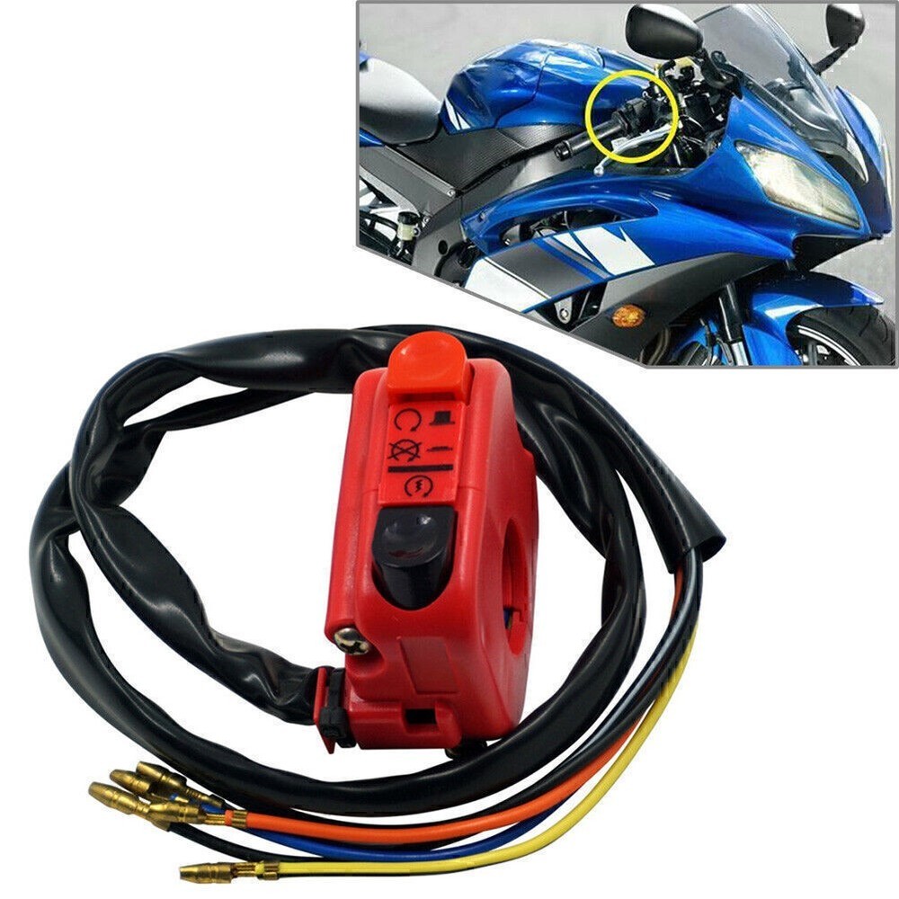 7/8'' Motorcycle Switch Indicator Ignition Start Switch Universal Red