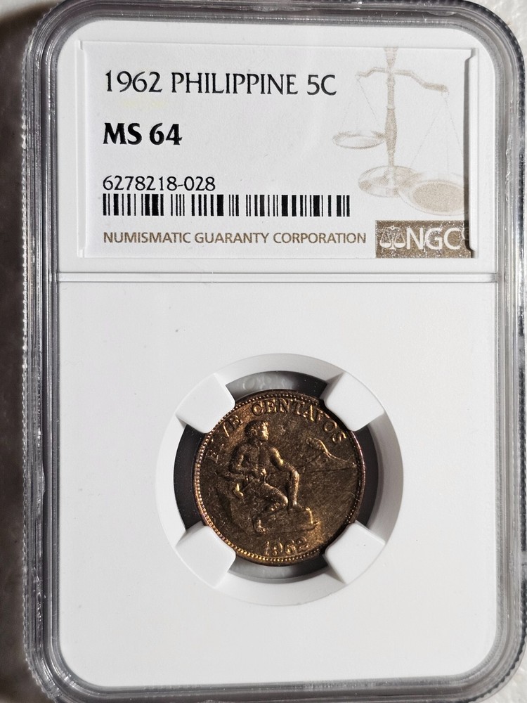 Philippines 5 Centavos 1962 NGC MS 64