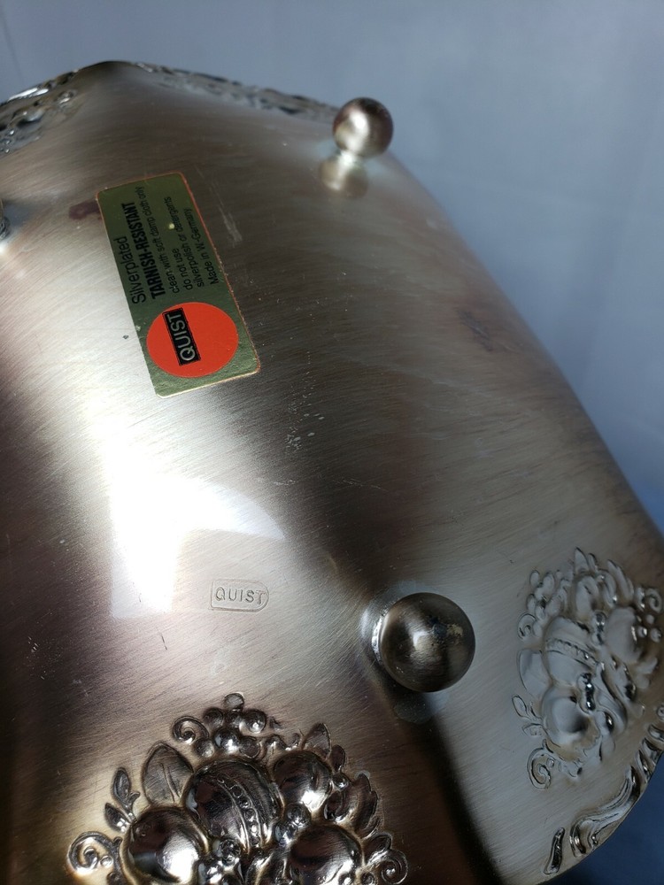 Vintage QUIST West Germany Silverplate Tarnish Resistant Basket Moveable Handle