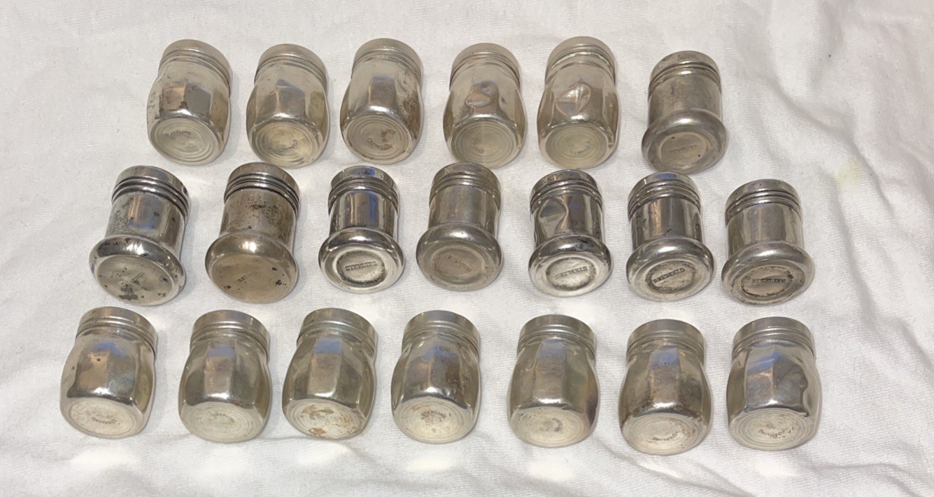 LOT of 20 Sterling Silver Salt & Pepper Mini Shakers 80 Grams ☚☚☚☚👀