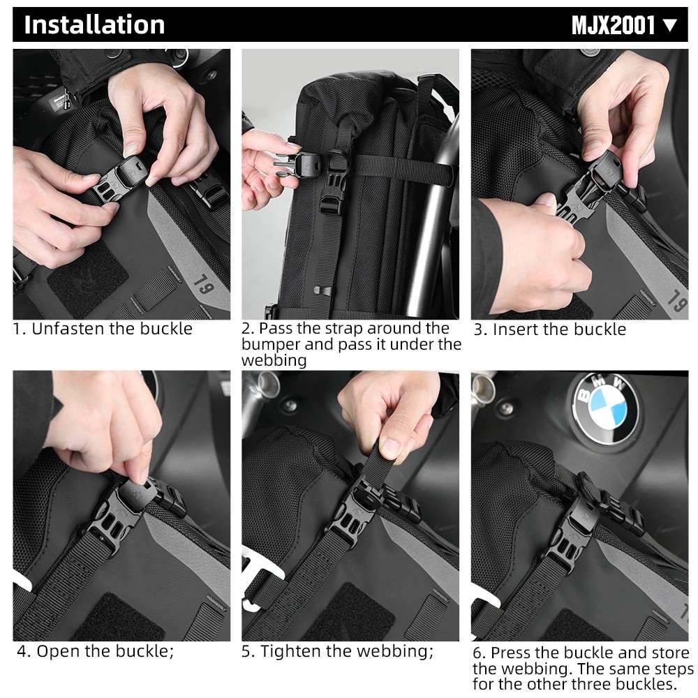 Rhinowalk Motorcycle Crash Bar Bag Waterproof 6L PESupport Board Luggage Storage