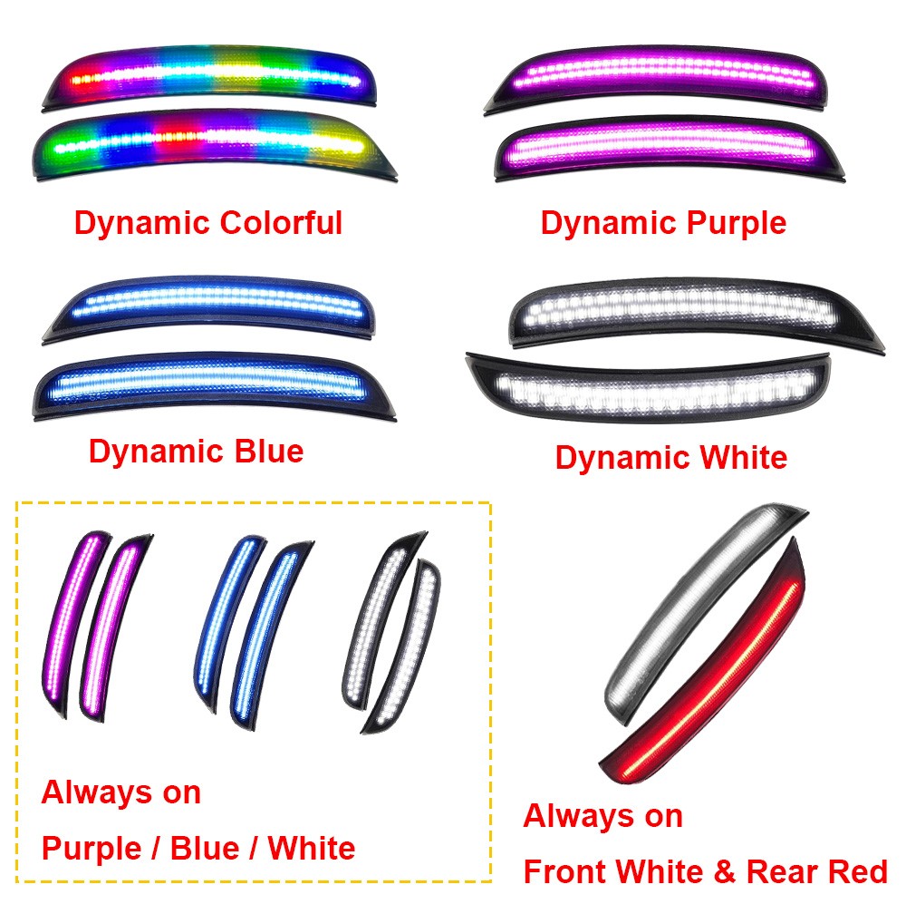 For Dodge Charger 2015-2023 Front Rear LED Side Marker Lights Reflector Lamp New