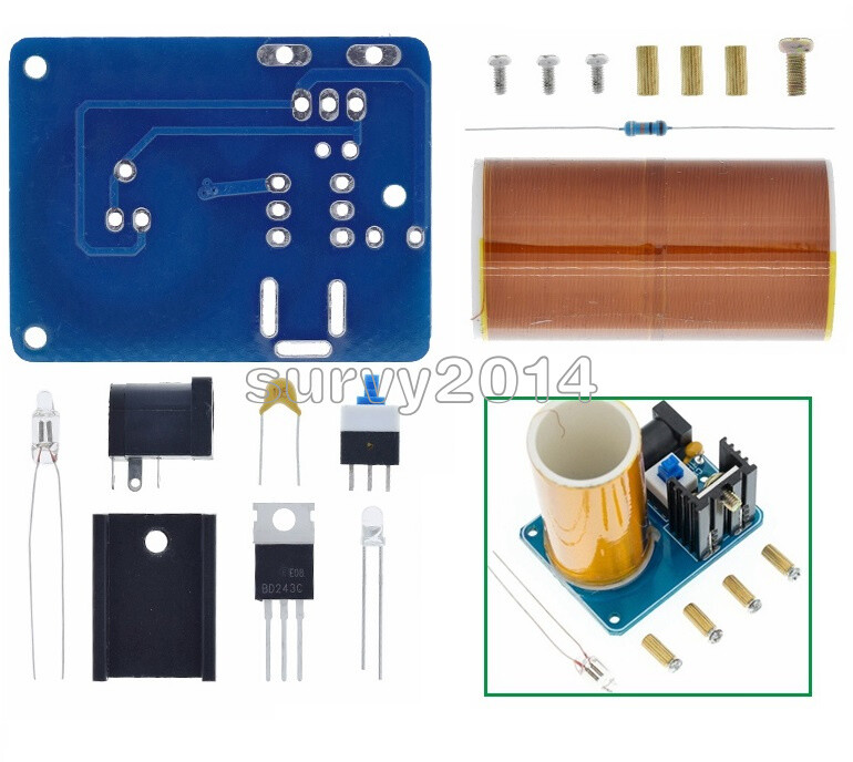 Mini Tesla Coil Kit Magic Props Empty Lights Technology Mini Tesla Coil Module