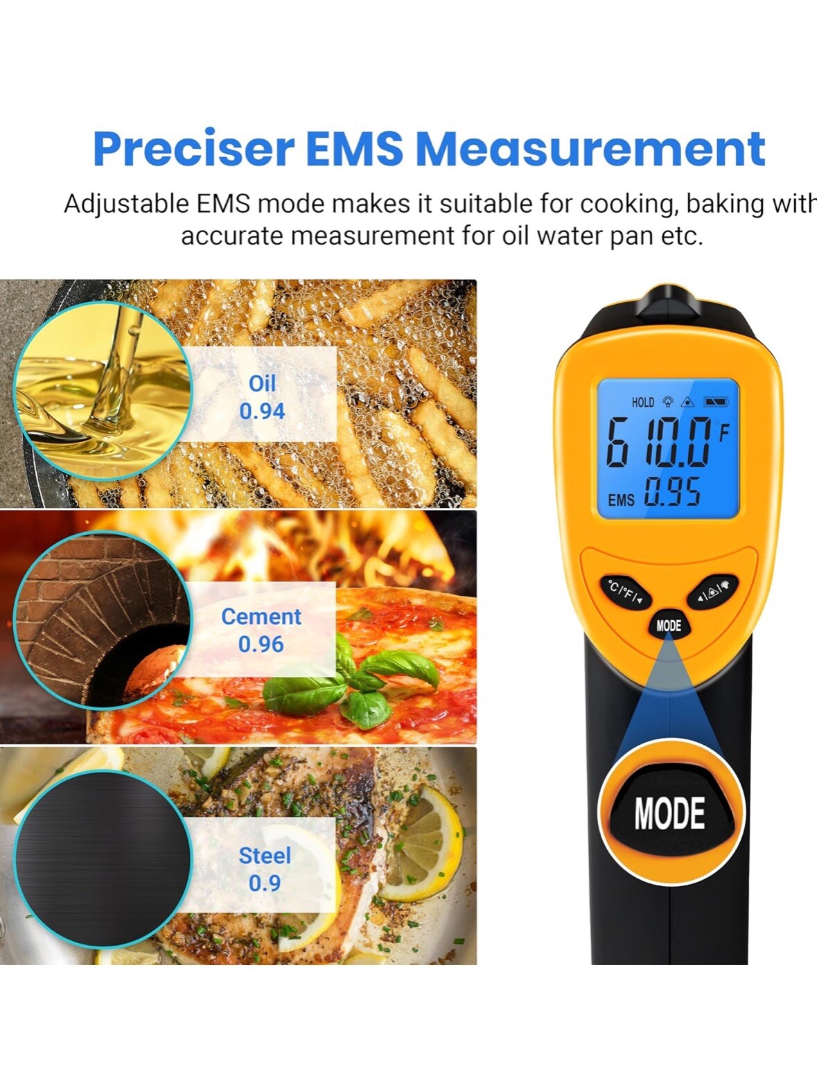 Etekcity Infrared Thermometer Laser Temperature Gun For Food BBQ Pizza Oven
