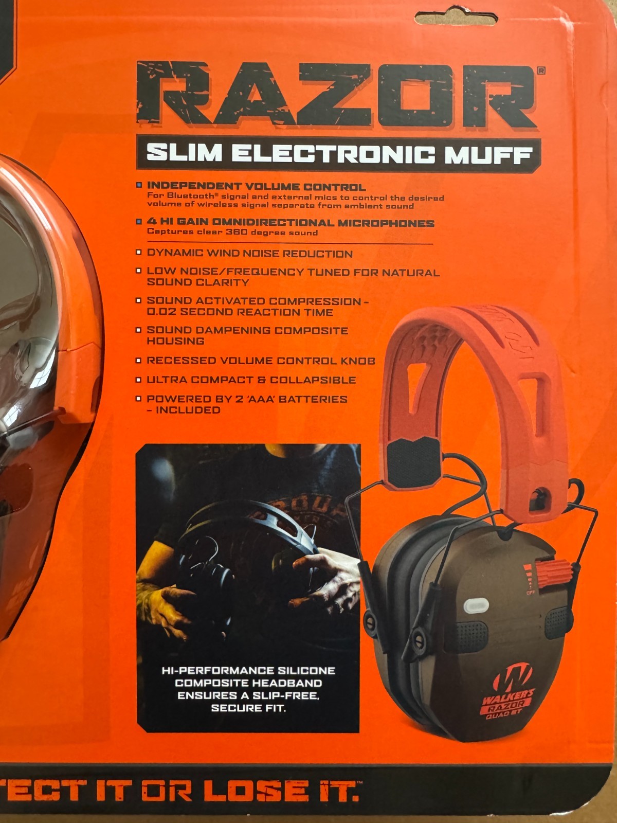 Walker's Razor Quad Bluetooth Tacti-Grip Slim Digital Muff Ear Protection | NEW