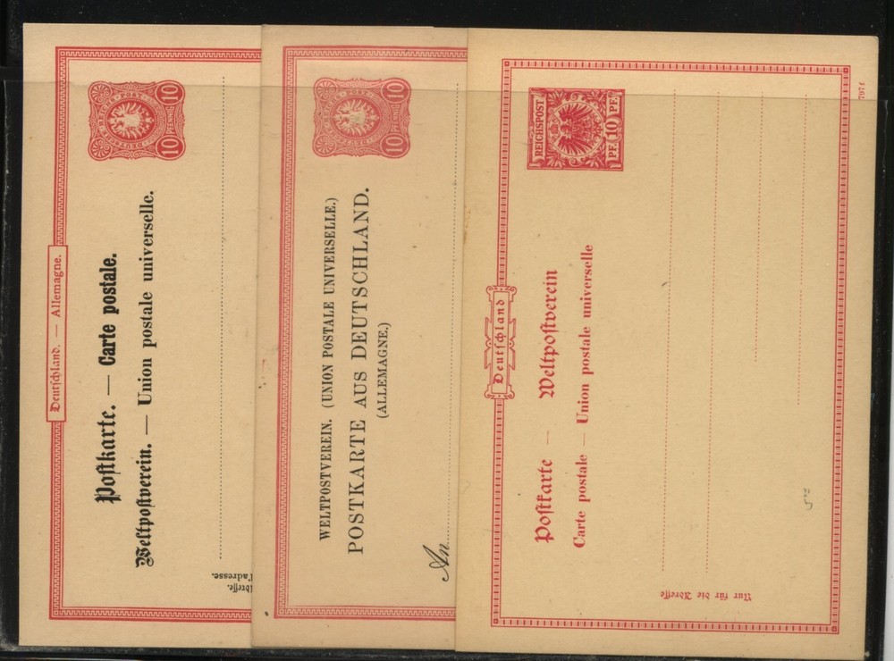 Germany   3   postal   cards  unused               MS0927