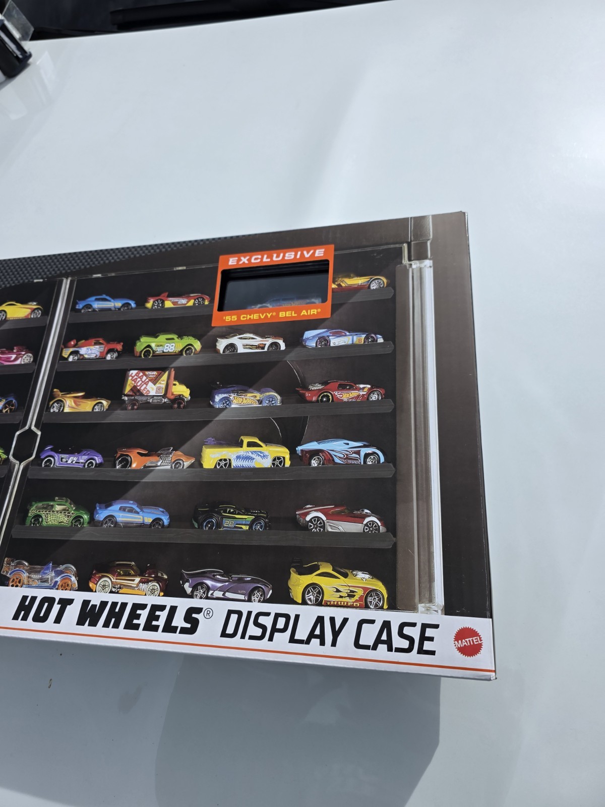 HOT WHEELS DISPLAY CASE with EXCLUSIVE ‘55 CHEVY BEL AIR GASSER NEW AND SEALED