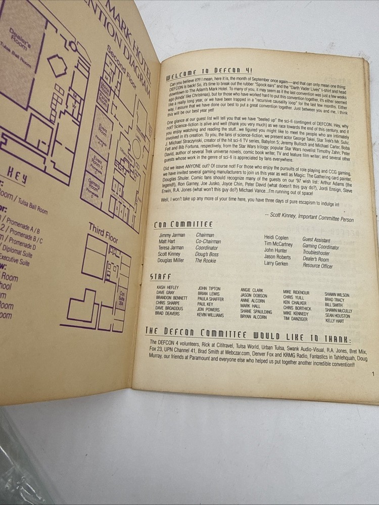 Defcon DC4 Program Guide Vintage defcon Sci-fi Gaming Convention Program 1997