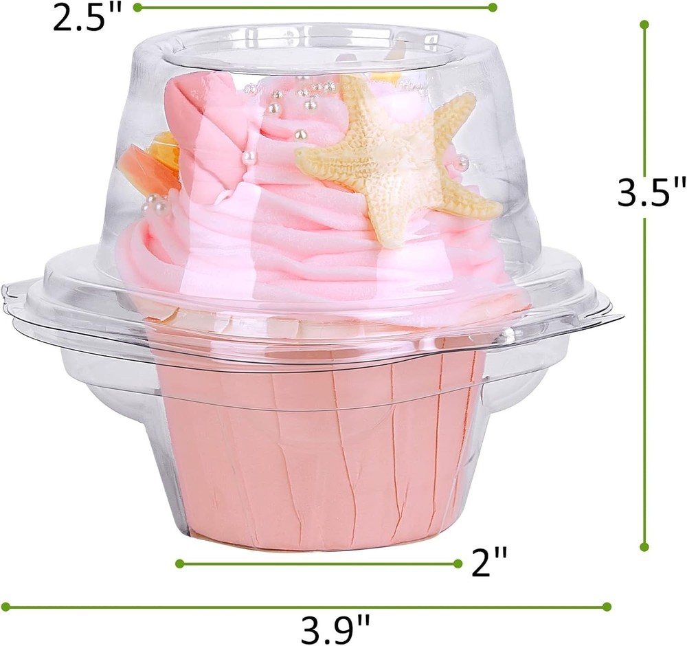 Cupcake Boxes Individual Cupcake Containers, 50 Packs Regular Single Cupcake ...