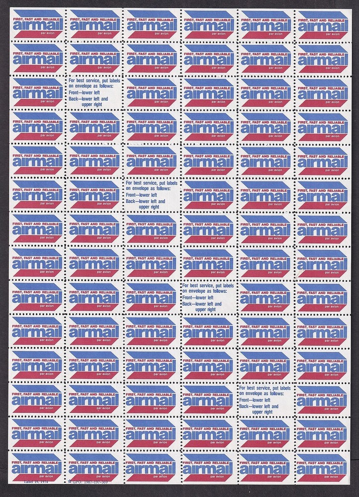 US Airmail & Special Delivery sheets (14 sheets)
