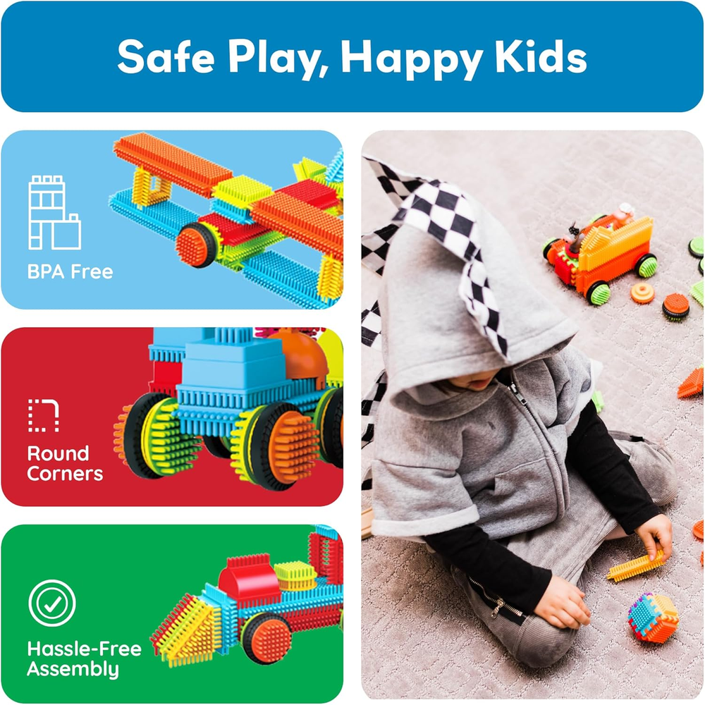 120Pcs Hedgehog Interlocking Building Blocks Tiles Construction Toy Set Learning