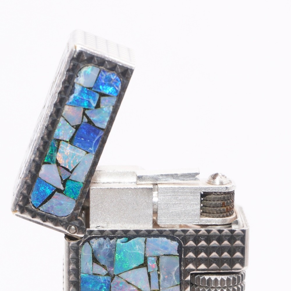 Dunhill Lighter Silver Hobnail Opal Pattern_Ultrasonically cleaned_Working