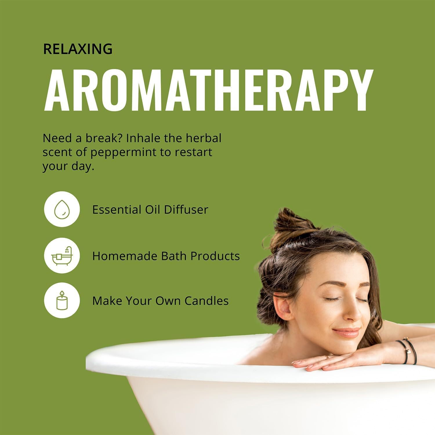 Peppermint Essential Oil, 16 oz Bottle for Diffusers, House Cleaning, Candles