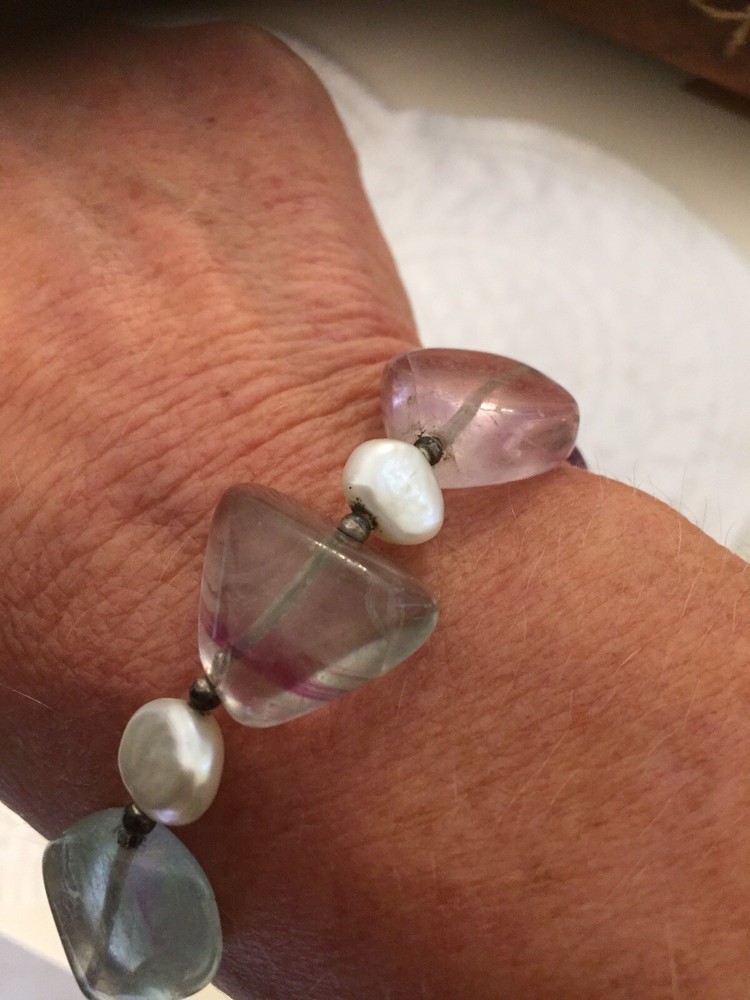 Amythyst And Green Stone Beautiful Bracelet