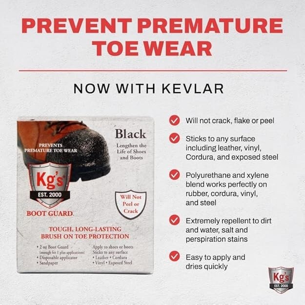 Kg's Boot Guard Brush On Toe Protection Liquid for Tough Long-Lasting Safety