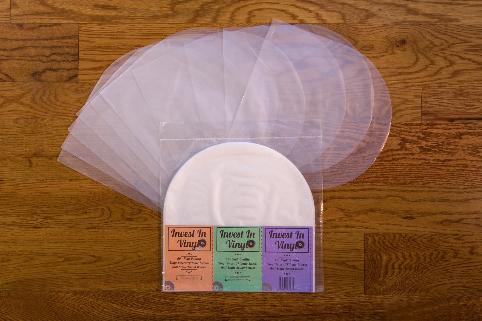 50 LP Inner Sleeves Anti Static Round Bottom 33 rpm 12" Vinyl Record Album