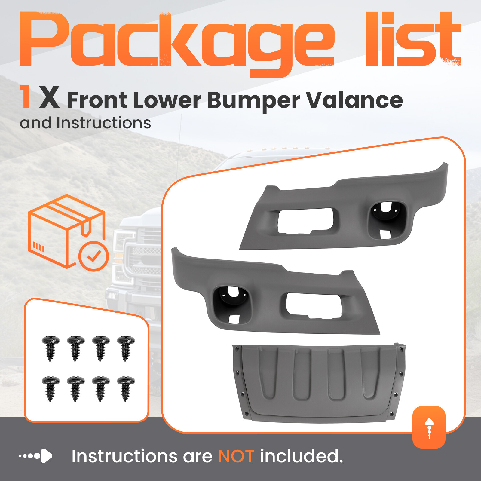 Front Valance For Chevrolet Tahoe Suburban Z71 2003-06 Lower Air Deflector Gray