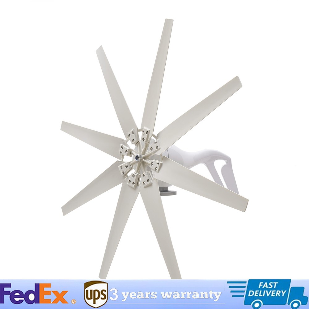600W 8 Blades Wind Turbine Generator Kit with Charge Controller Windmill Power