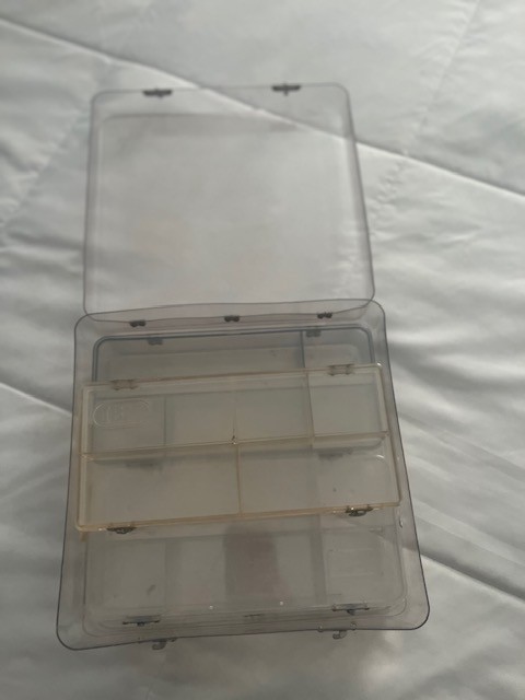 Vintage IBM branded storage cases, plastic coplymer, snap closures, hinged
