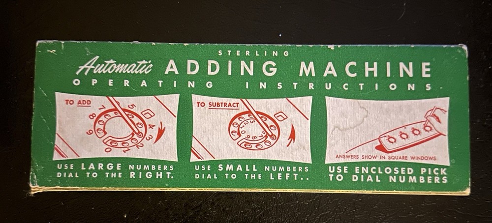 Sterling Add-it Automatic Adding Machine DialA-Matic W/ Box Intact Stylus Works