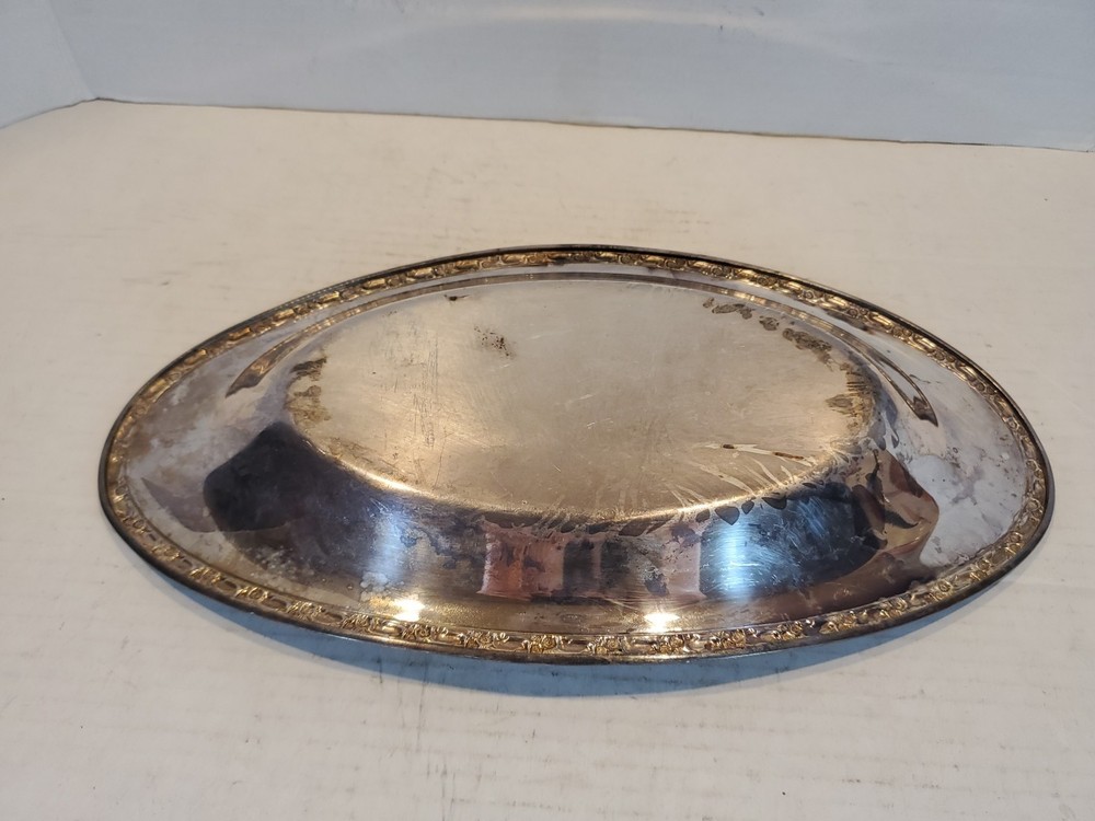 Oneida Silver Plated Oval Bread Tray Serving Dish 14" x 7”