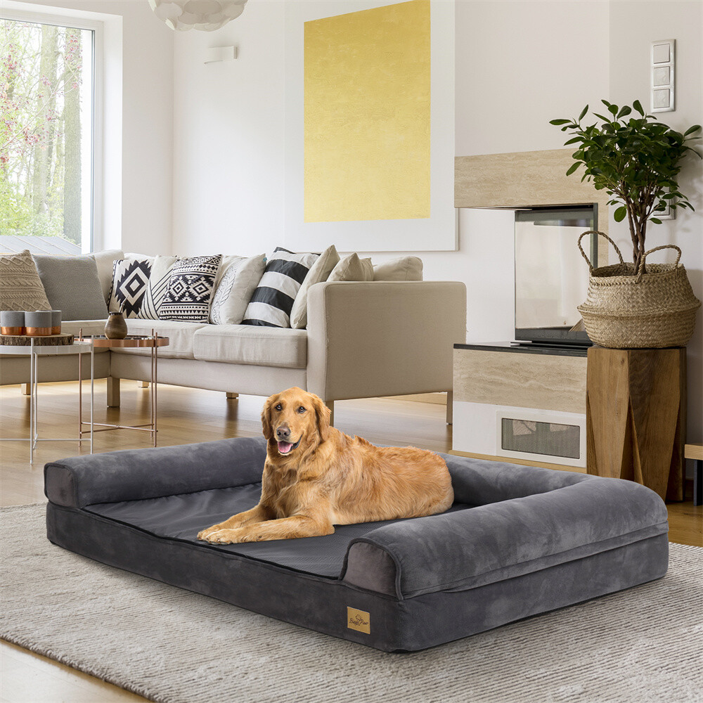 XXL Orthopedic Dog Bed Bolster Extra Large Dogs Foam Sofa with Removable Cover