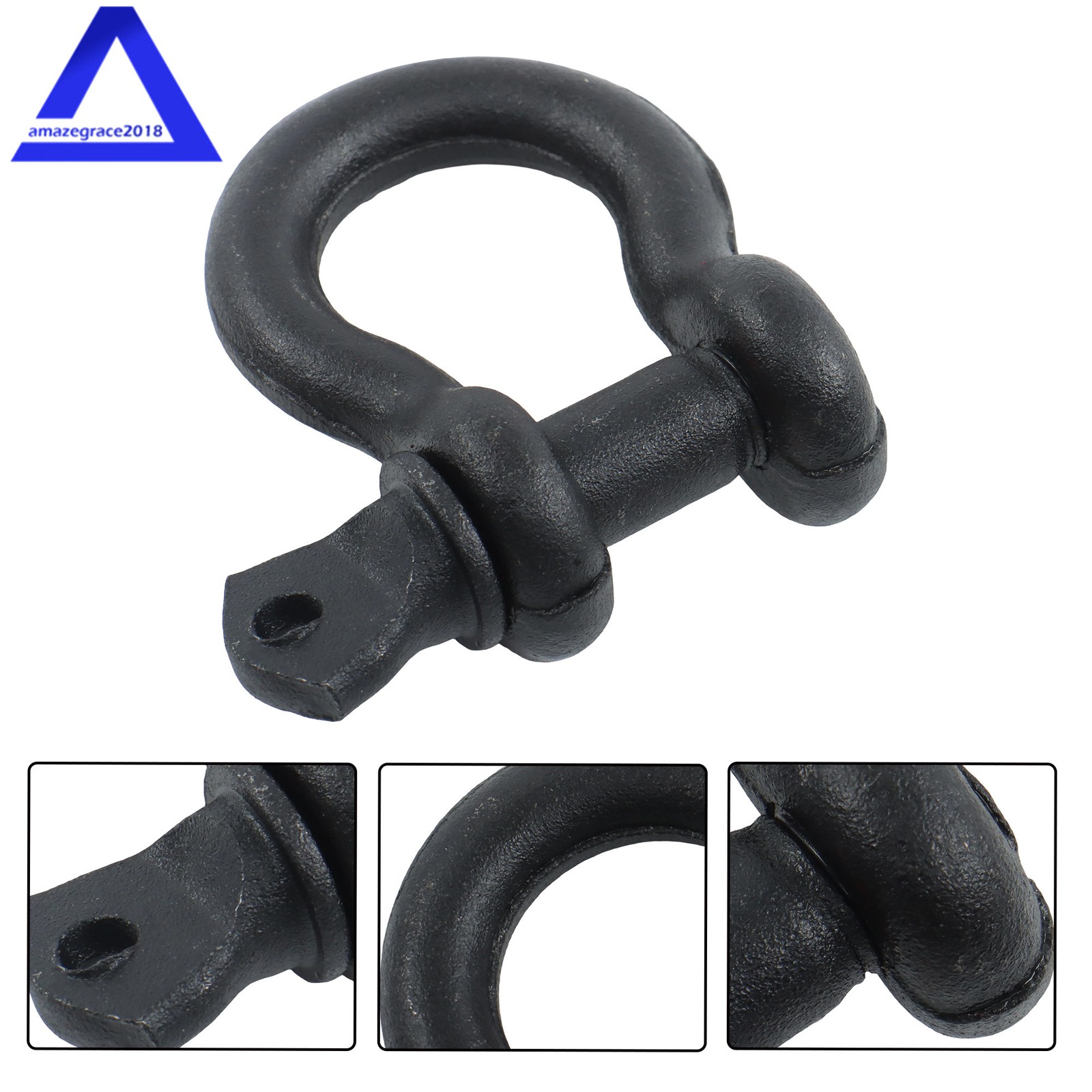 4 Pcs 1/2'' D Ring Anchor Shackles Galvanized Screw Pin Clevis Shackle WLL 2T