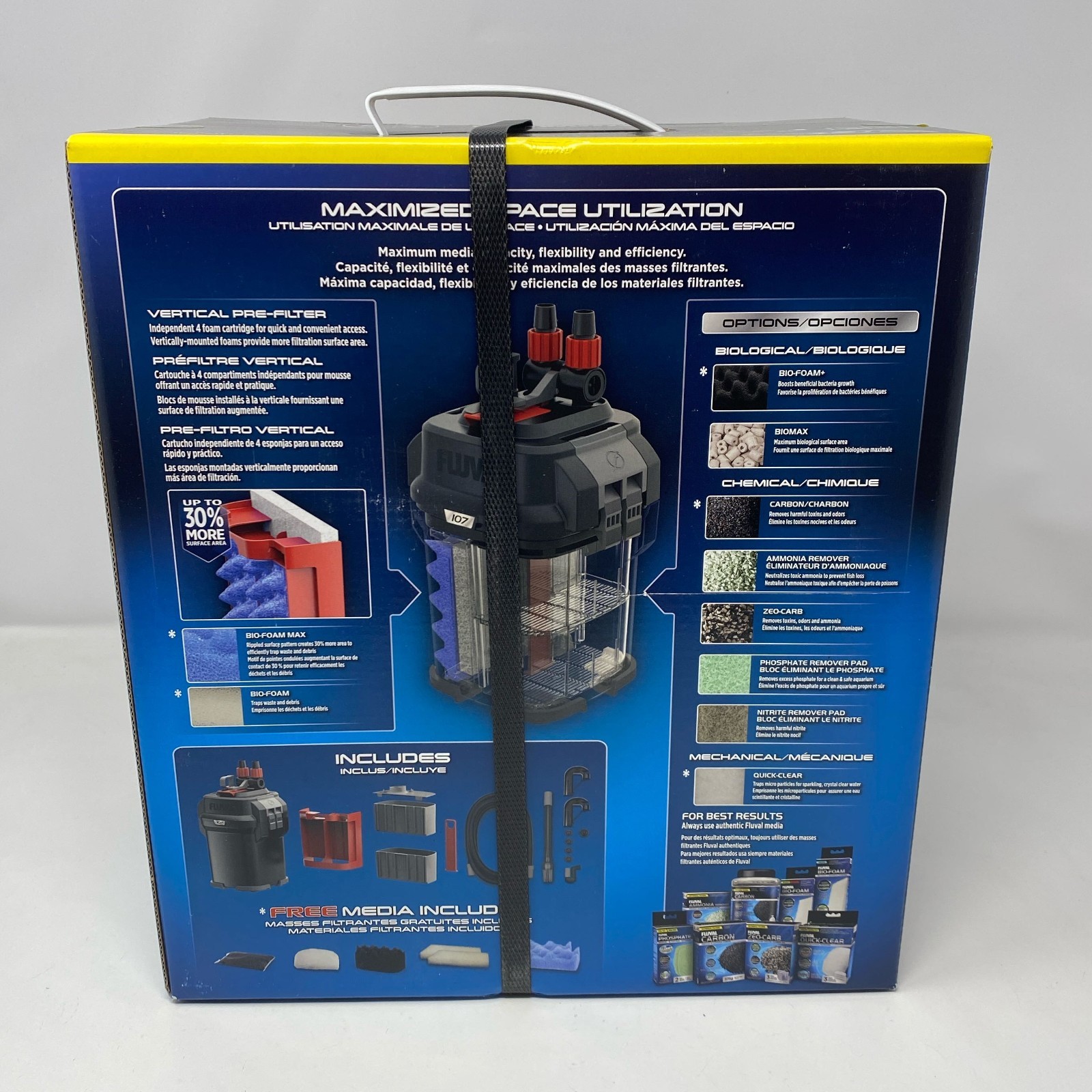 Fluval 107 Performance Canister Filter - Black - For 10-30 Gallon Aquariums