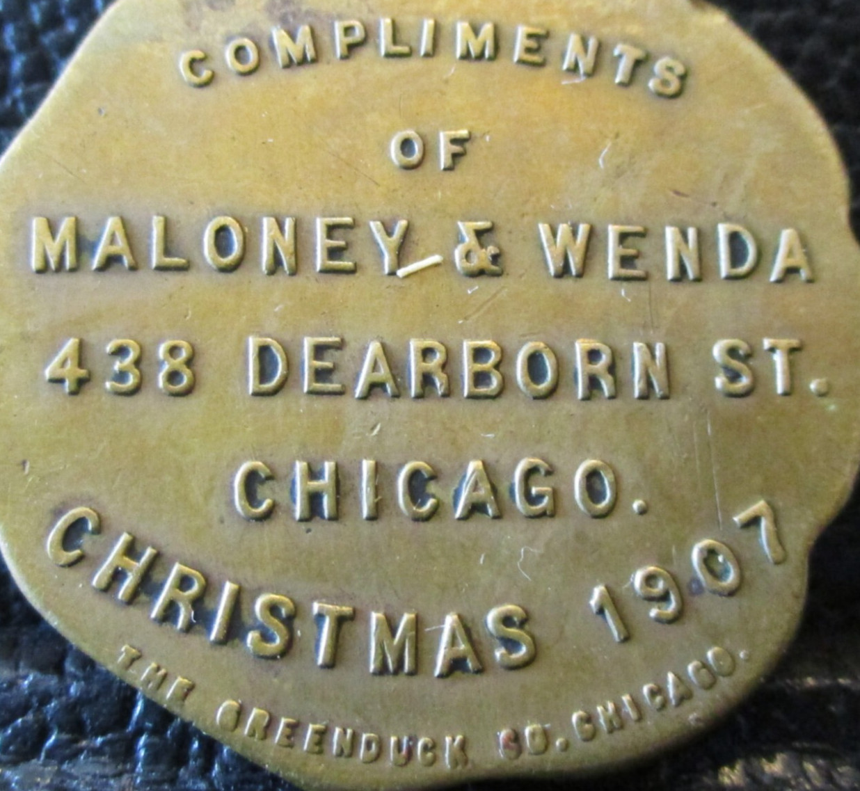 1907 Maloney & Wenda Chicago IL Christmas 3 Triple Horse Heads Pocket Watch Fob