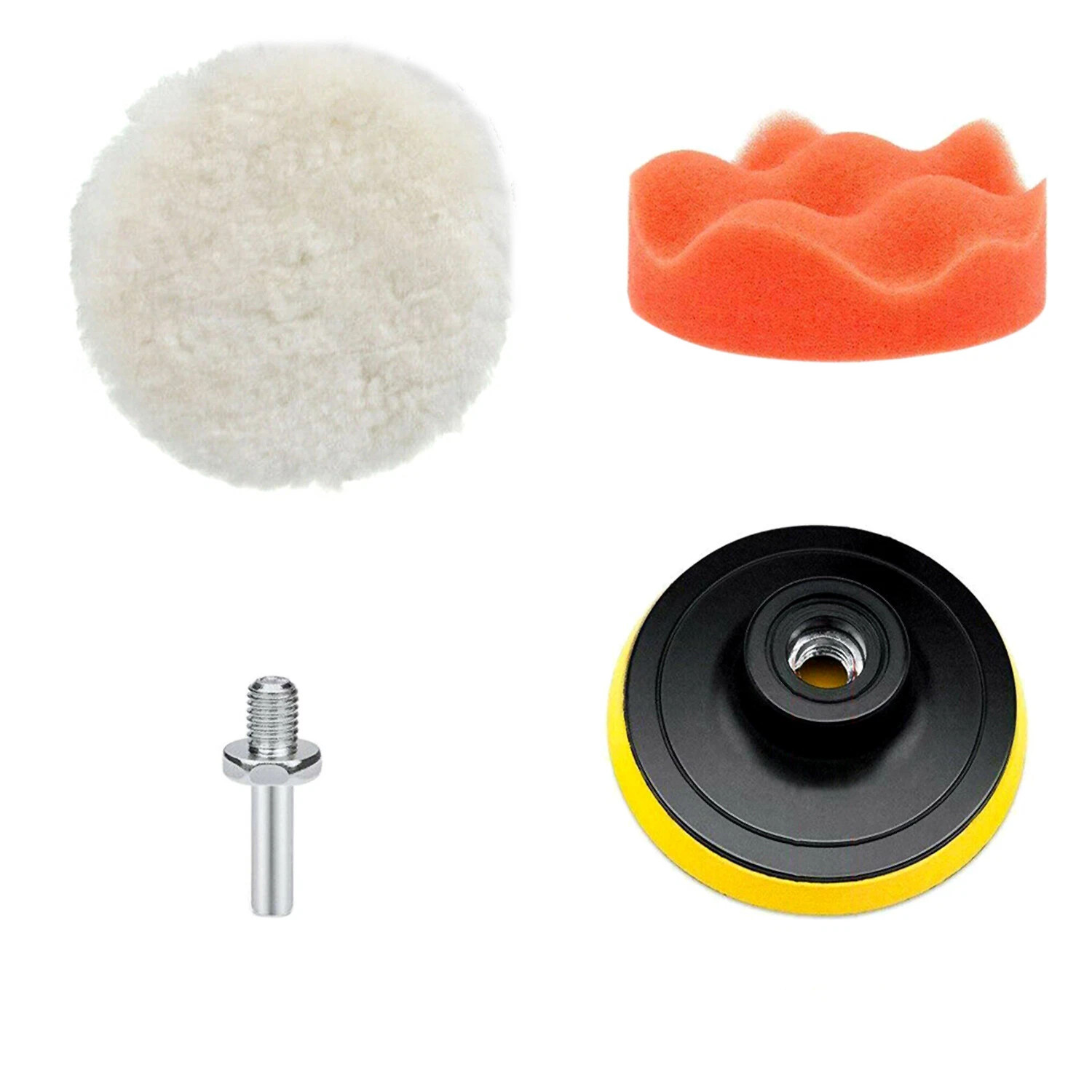 7PCS 7 Inch Polishing Waxing Pad Sponge Buff Buffing Kit Set For Car Polisher US